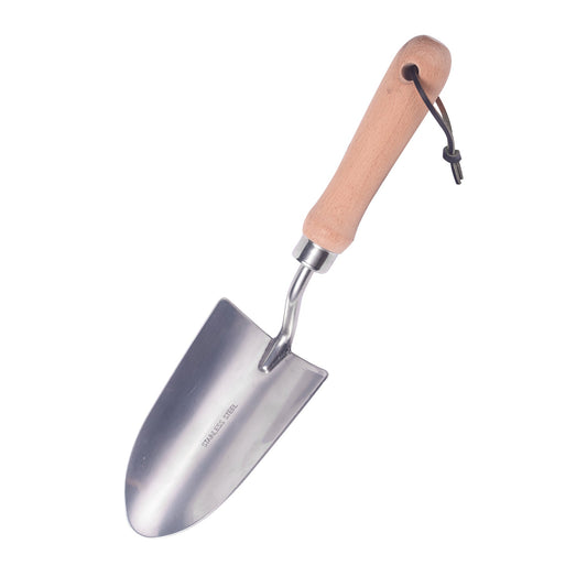 IMEEA Hand Shovel Stainless Steel Flower Trowel with Wooden Handle, 13.4inch gardening tool