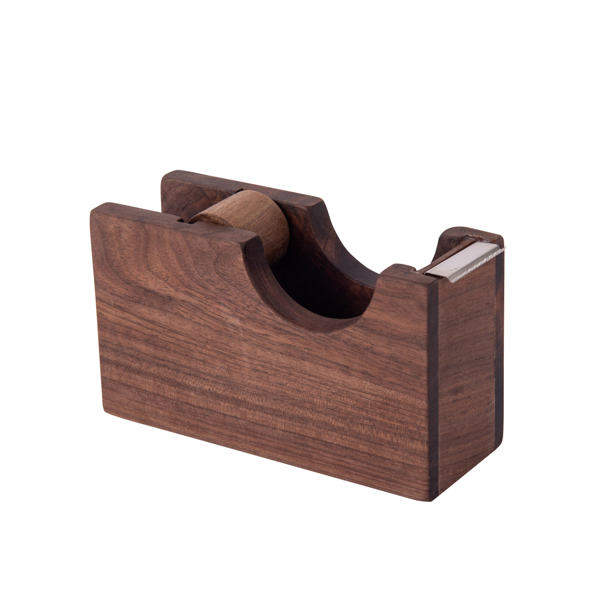 IMEEA Durable Natural Walnut Wood Tape Dispenser with sturdy desktop design