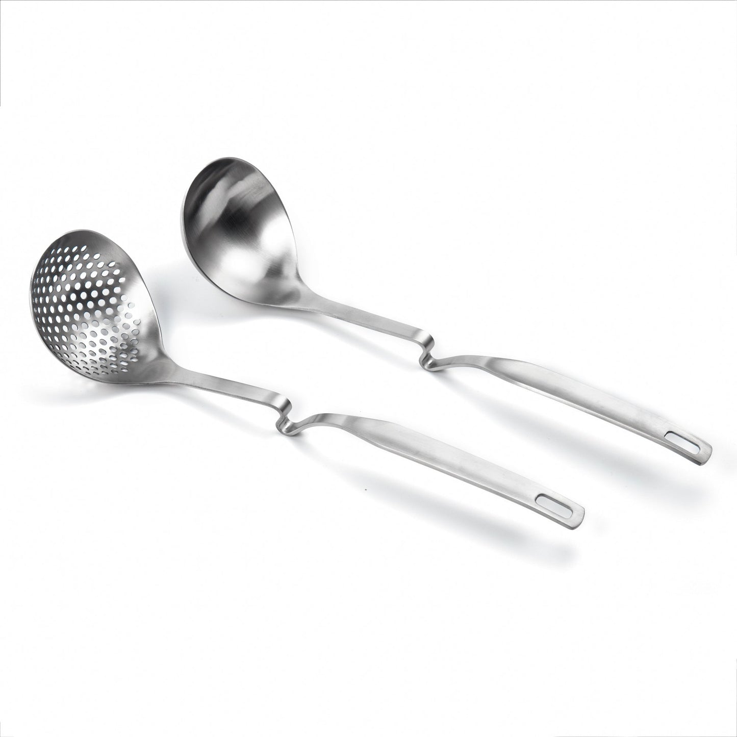 IMEEA SUS304 Stainless Steel Hot Pot Ladle Set 12inch with slotted spoon and soup ladle design