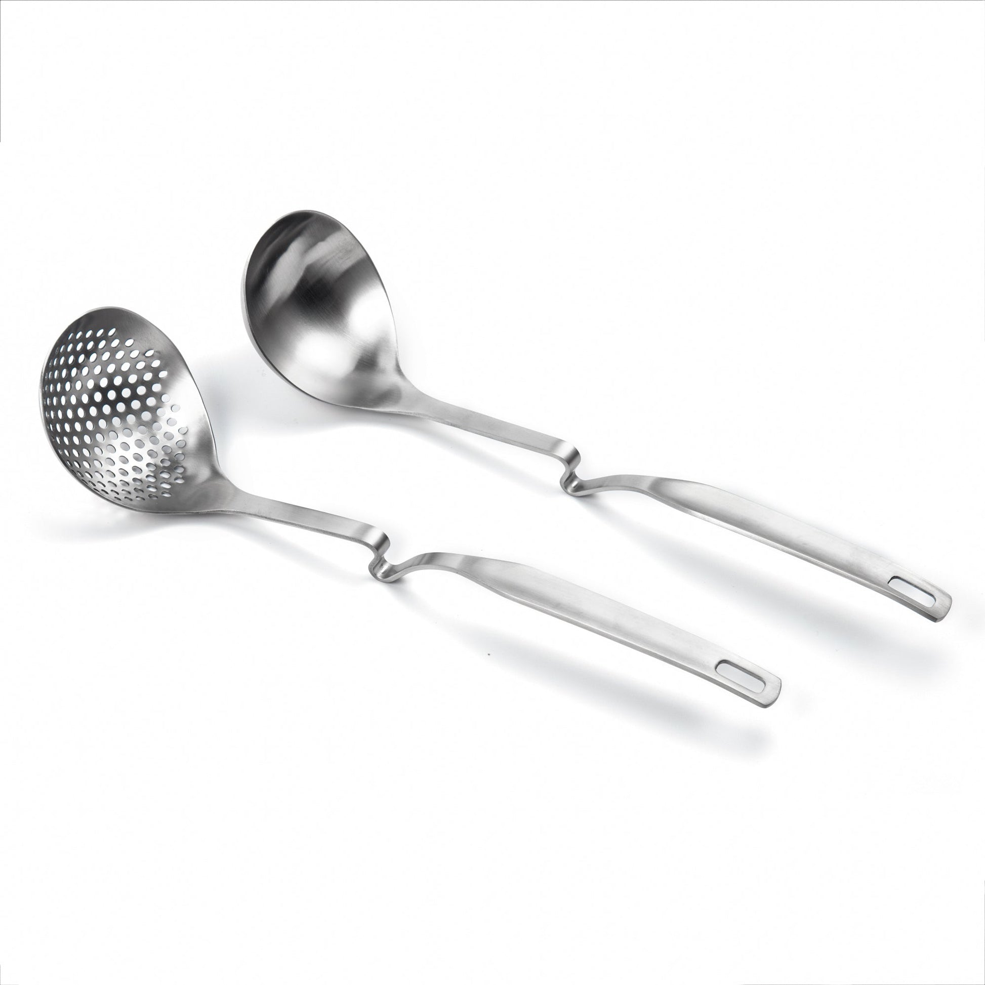 IMEEA SUS304 Stainless Steel Hot Pot Ladle Set 12inch with slotted spoon and soup ladle design
