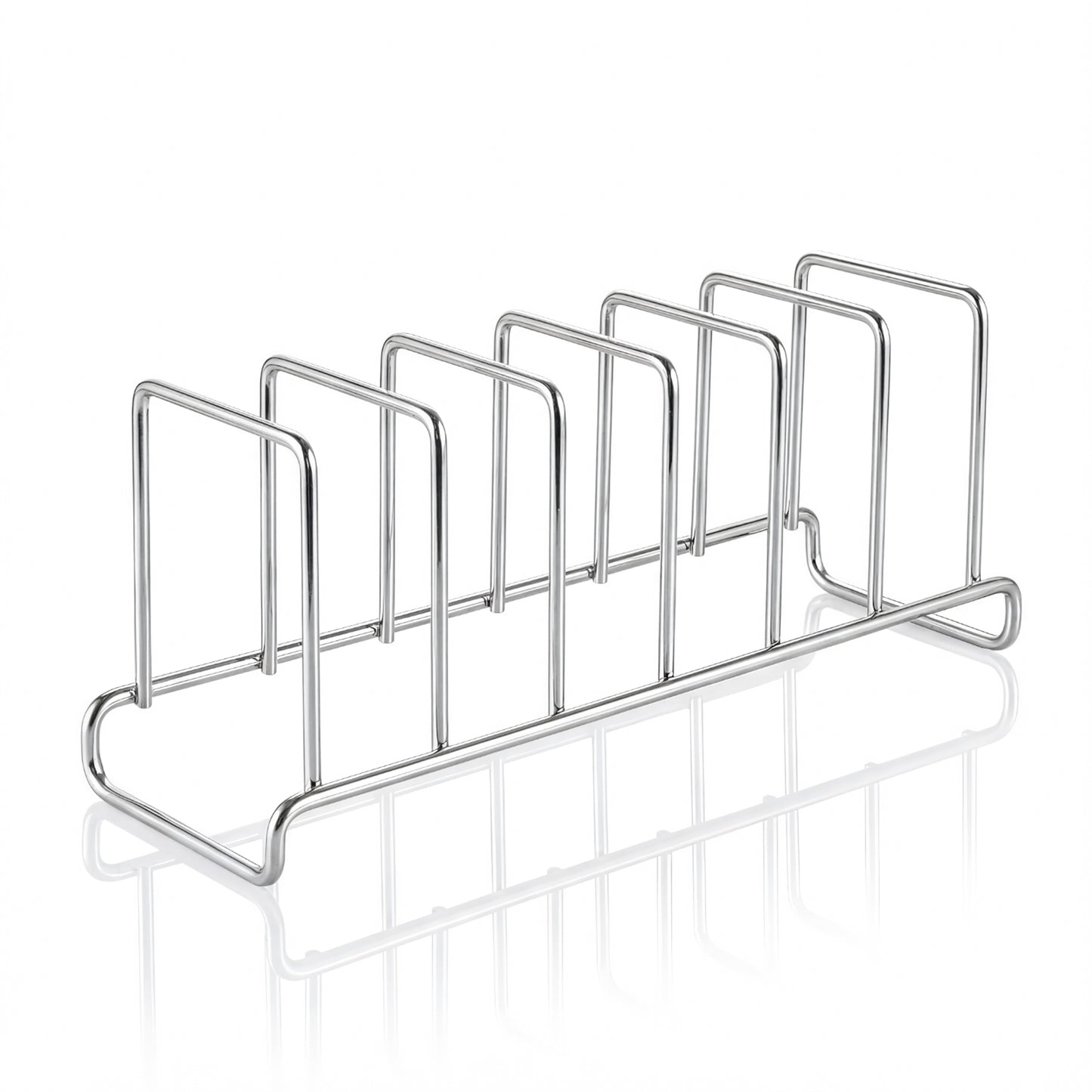 IMEEA SUS304 Stainless Steel Dish Stand – 6-Slot Plate Organizer & Dish Drying Rack, Space-Saving Plate Holder for Kitchen Storage, 30.5x10x12cm