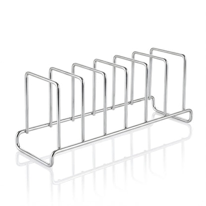 IMEEA SUS304 Stainless Steel Dish Stand – 6-Slot Plate Organizer & Dish Drying Rack, Space-Saving Plate Holder for Kitchen Storage, 30.5x10x12cm