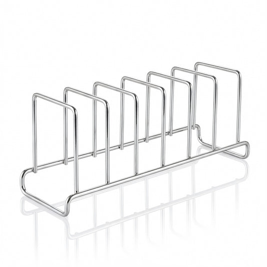 IMEEA SUS304 Stainless Steel Dish Stand – 6-Slot Plate Organizer & Dish Drying Rack, Space-Saving Plate Holder for Kitchen Storage, 30.5x10x12cm
