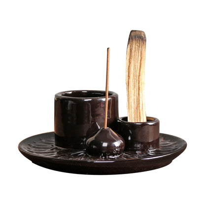 IMEEA Versatile 4 in 1 Black Incense Burner with ceramic design
