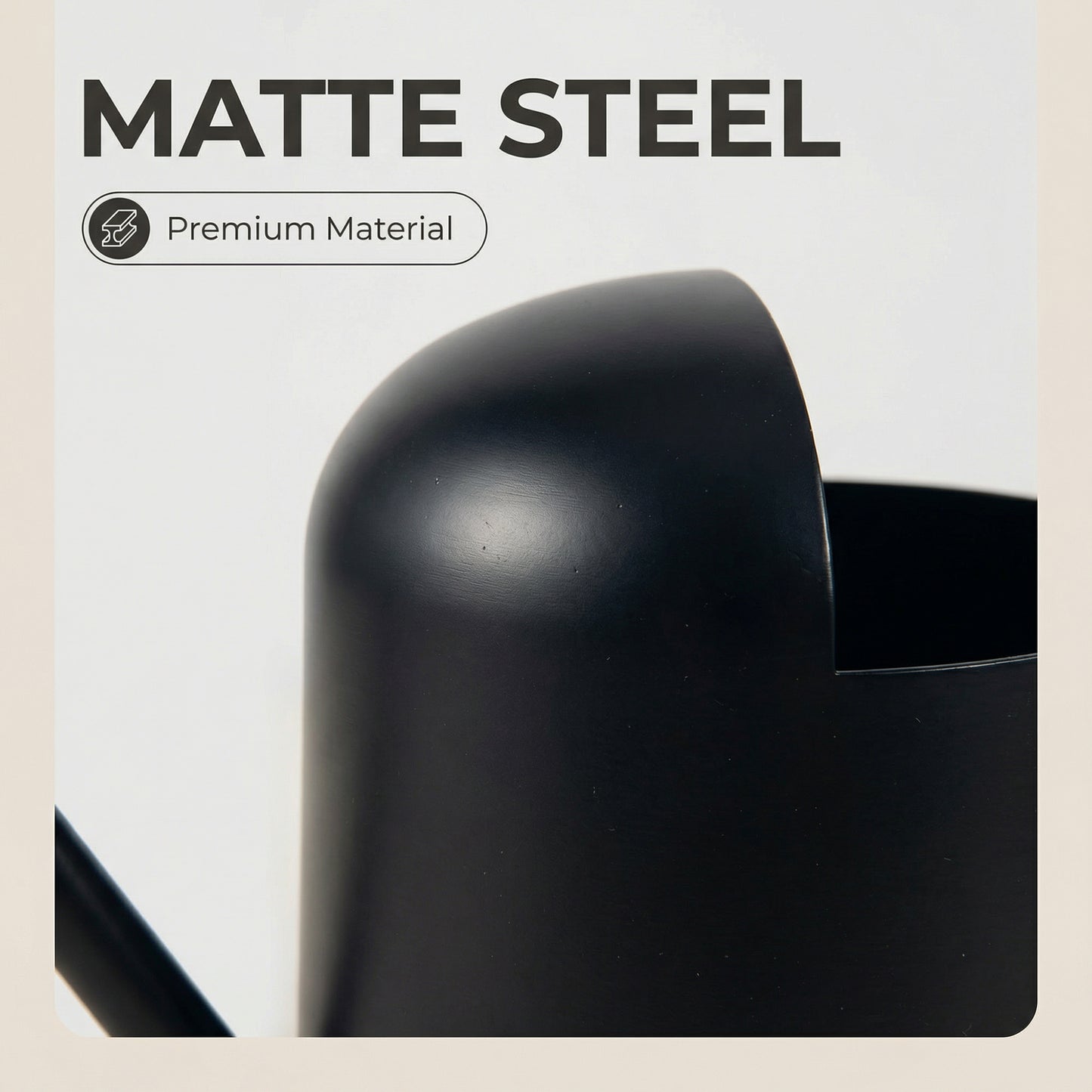 IMEEA Black Stainless Steel Watering Can spout with matte finish