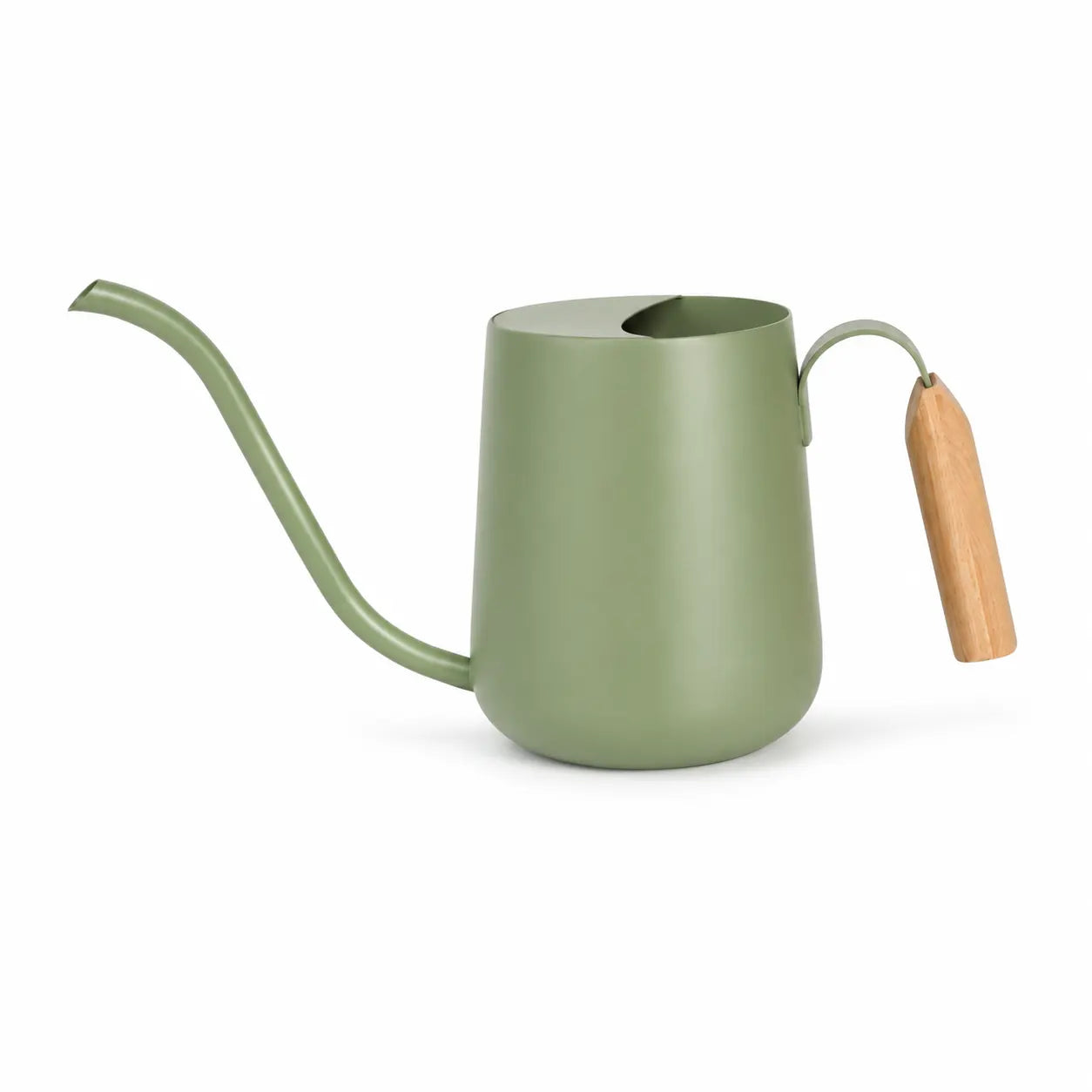 IMEEA Stainless Steel Watering Can with wooden handle and long spout for precise indoor plant watering