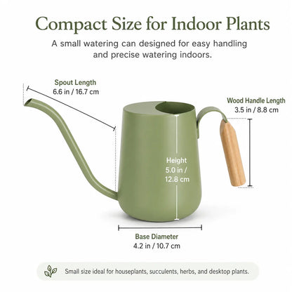 Indoor Watering Can dimension chart highlighting the compact size for houseplant care