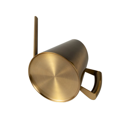 IMEEA brass finish stainless steel small plant watering can with a brushed bottom finish