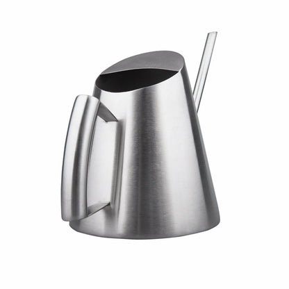 IMEEA silver stainless steel indoor watering can showing the back view