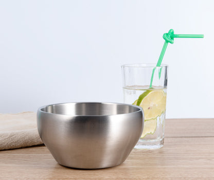 IMEEA stainless steel bowl displayed on a dining table for everyday serving