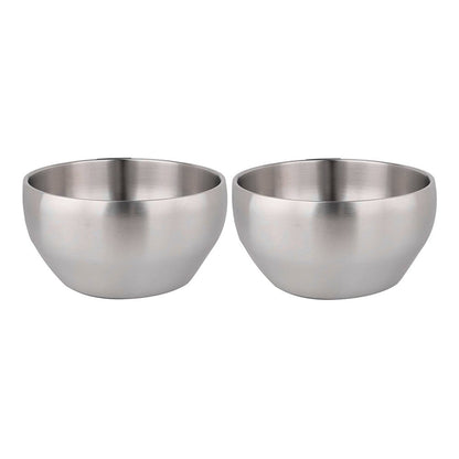 IMEEA SUS304 stainless steel bowl set with two insulated bowls displayed side by side