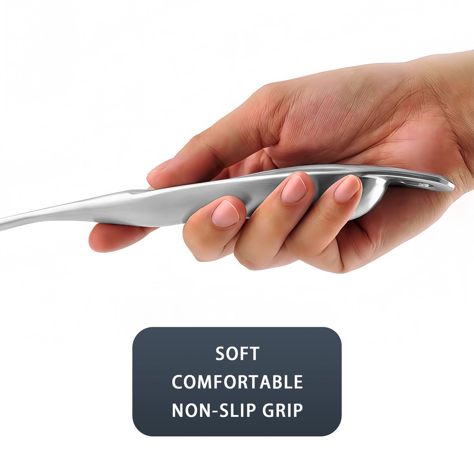 SUS304 Stainless Steel Kitchen Utensil Set of 5 with Hollow Curved Handles for Comfortable Grip