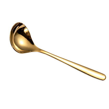 IMEEA Gold Stainless Steel Sauce Ladle with long handle and polished finish