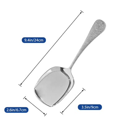 IMEEA Stainless Steel Large Serving Spoon showcasing its 9.4-Inch Length × 2.6-Inch Width size