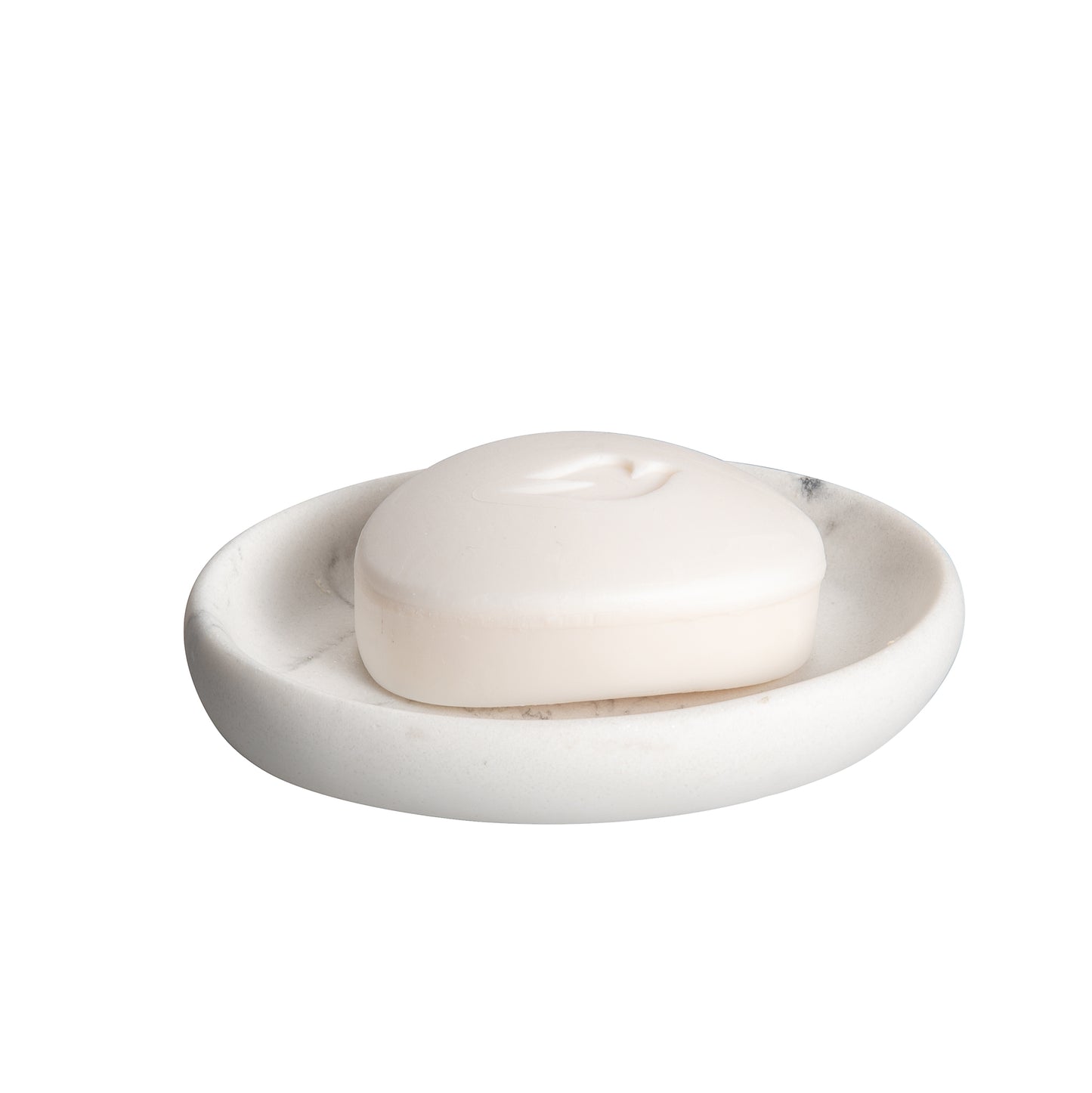 Marble Look Resin Soap Dish holding a bar soap for bathroom countertop use