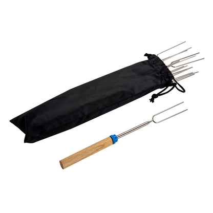 Marshmallow Roasting Sticks with black storage bag for convenient organization