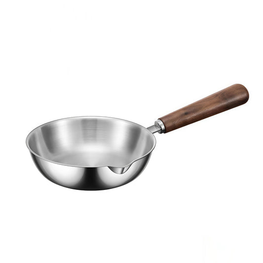 IMEEA Mini Omelet Pan – 3-Layer Stainless Steel Egg Pan with Wood Handle (5.9")