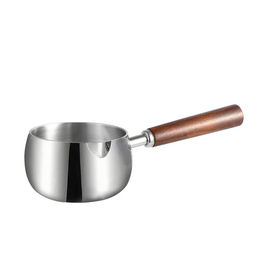 IMEEA 16.9oz mini butter warmer, 3-layer stainless steel sauce pot with wooden handle