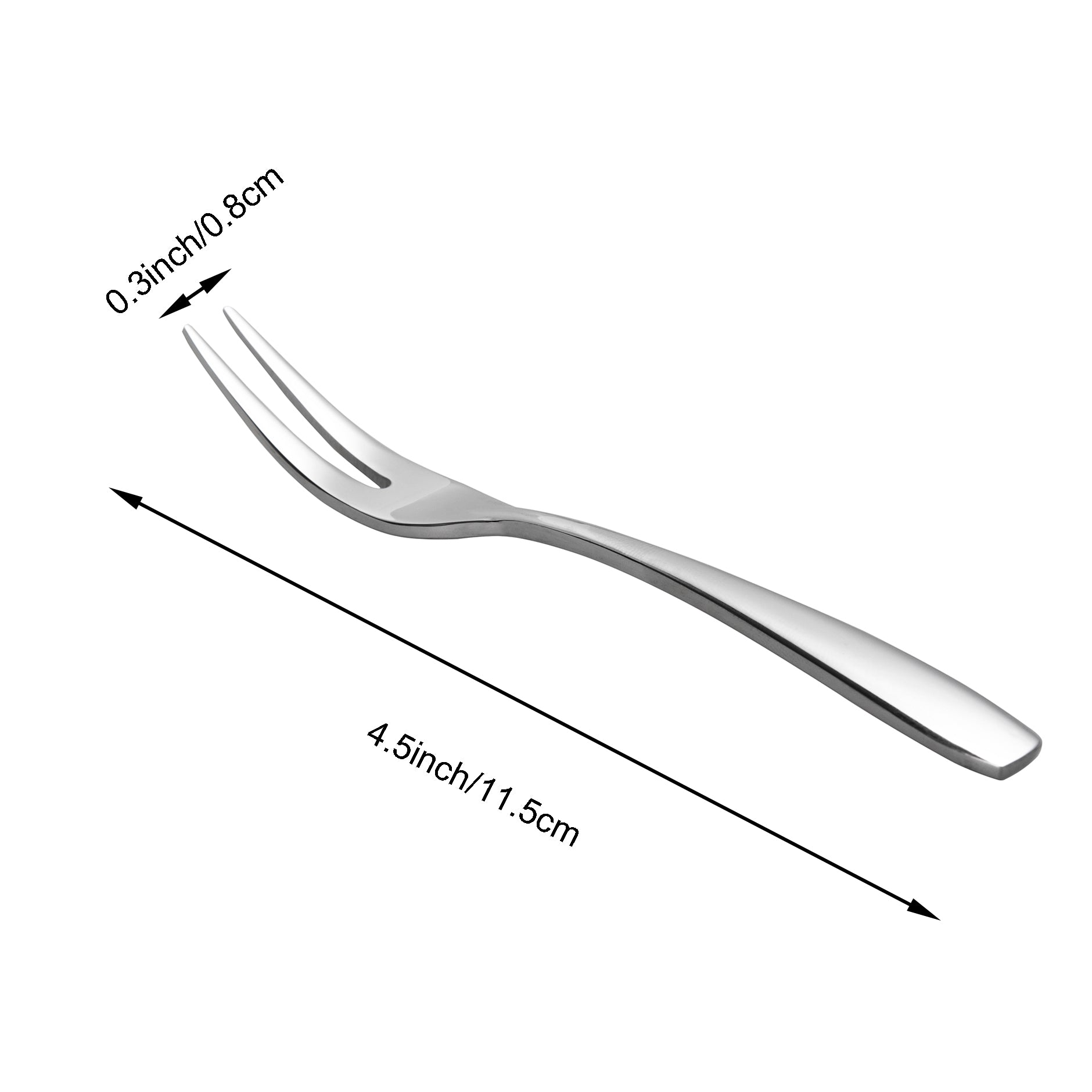 IMEEA Mini Cocktail Forks 18/10 Stainless Steel with 4.5inch length and 0.3inch width dimensions
