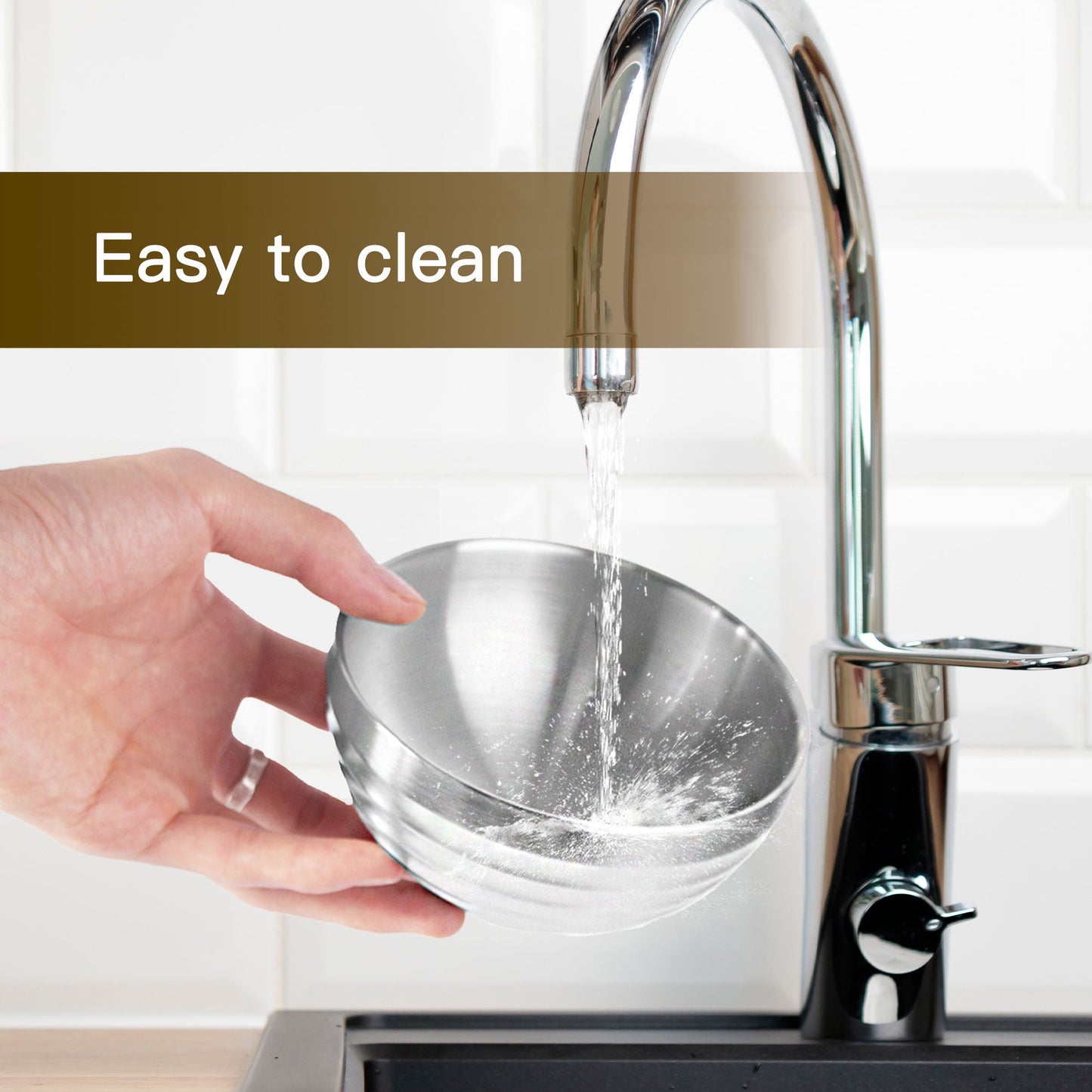 IMEEA 10Oz Double Wall Insulated SUS304 Stainless Steel Bowl with Smooth Easy-to-Clean Surface