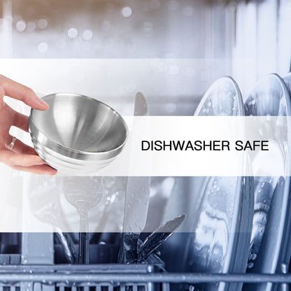 Double Wall Insulated SUS304 Stainless Steel Bowl with Dishwasher Safe Design for Easy Cleaning