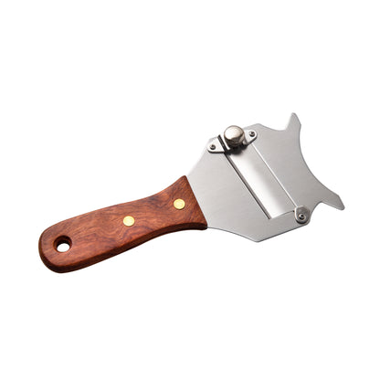IMEEA Stainless Steel Truffle Slicer with Wood Handle showing back design