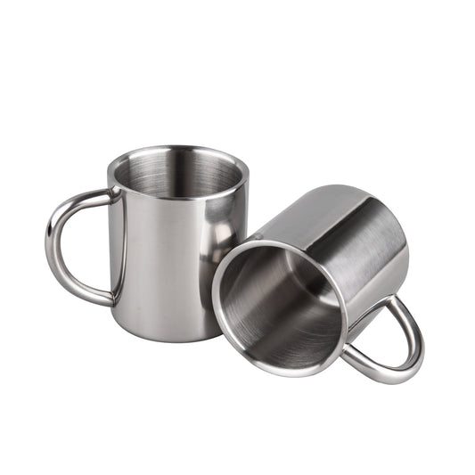 IMEEA Unbreakable Mugs Double Walled Camping Cup Stainless Steel with Handle, Christmas Gifts, Set of 2