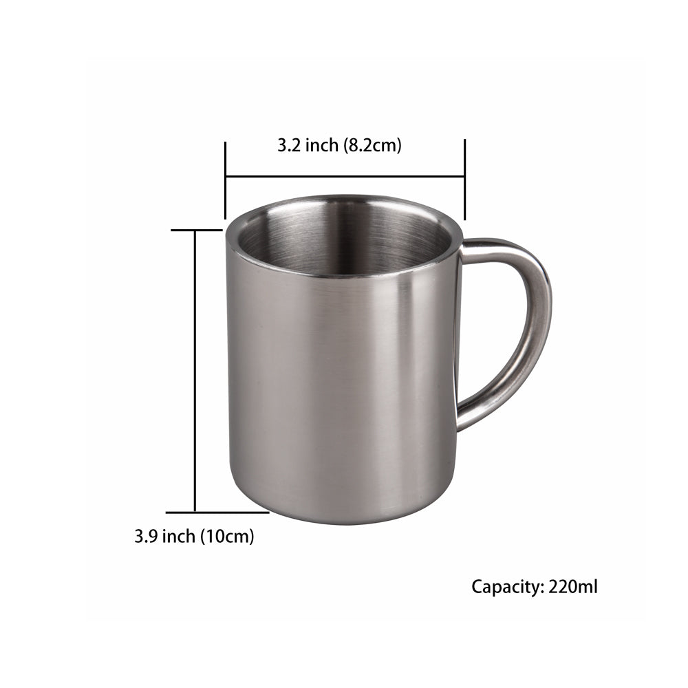 IMEEA Unbreakable Mugs Double Walled Camping Cup Stainless Steel with Handle, Christmas Gifts, Set of 2