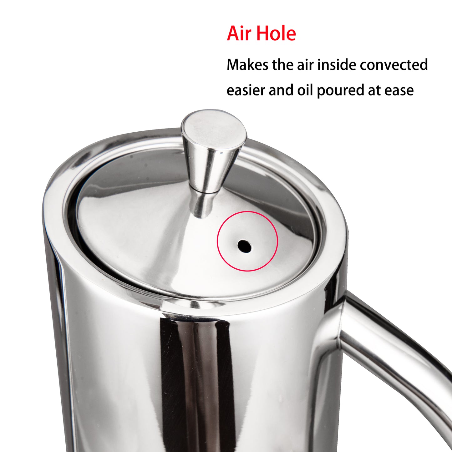 SUS304 Stainless Steel Olive Oil Dispenser with top air hole for smooth pouring