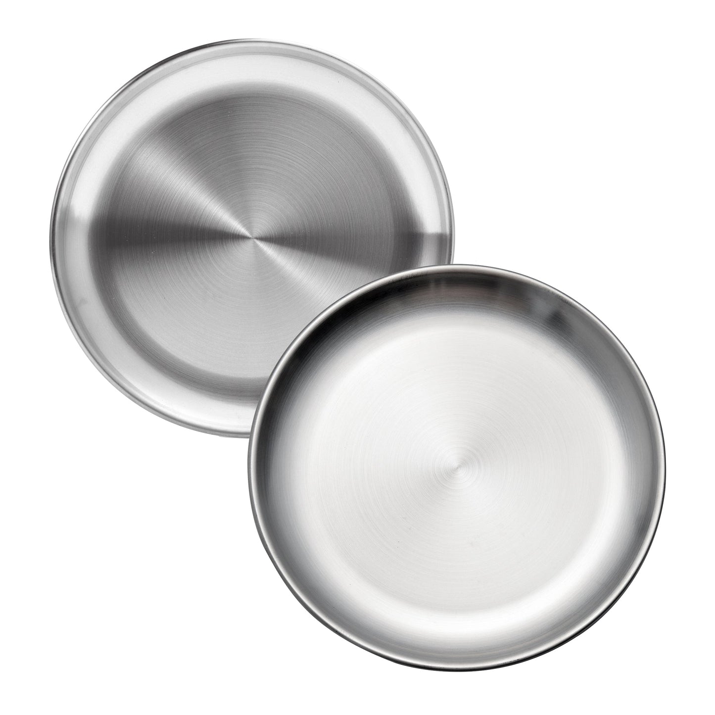 IMEEA camping silverware kit showing two included stainless steel plates
