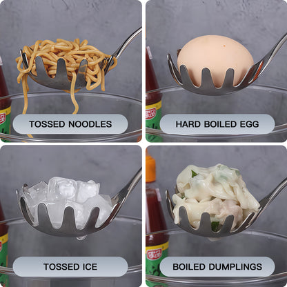Versatile Stainless Steel Pasta Server for serving pasta, eggs, ice, dumplings, and more
