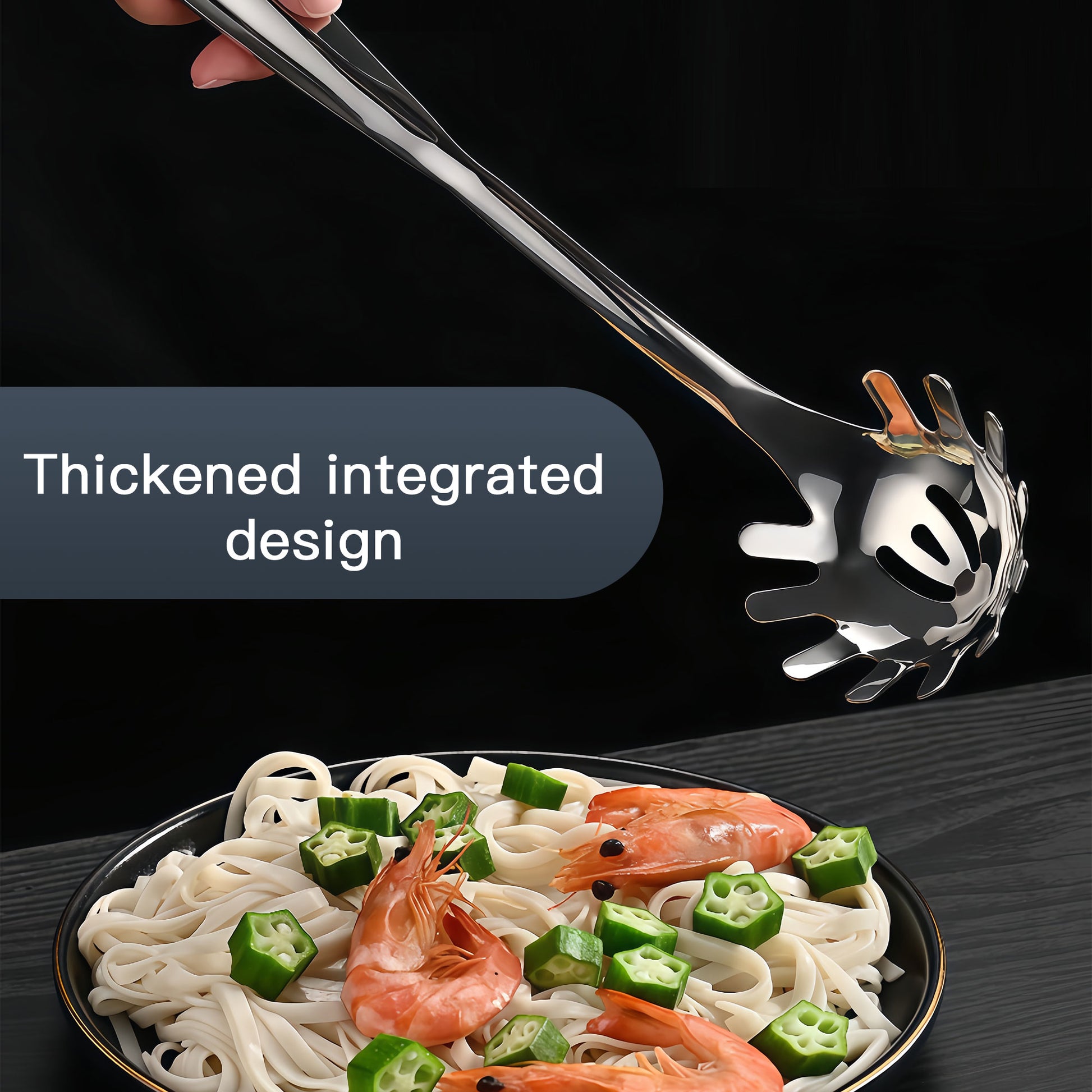 IMEEA Stainless Steel Pasta Server with Thickened Integrated Design for Durable Use