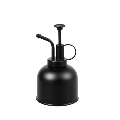 mini Metal plant mister producing ultra-fine mist for indoor gardening black