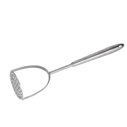 SUS304 Stainless Steel Potato Masher 13.8 inch with long handle and seamless one-piece design for efficient food mashing