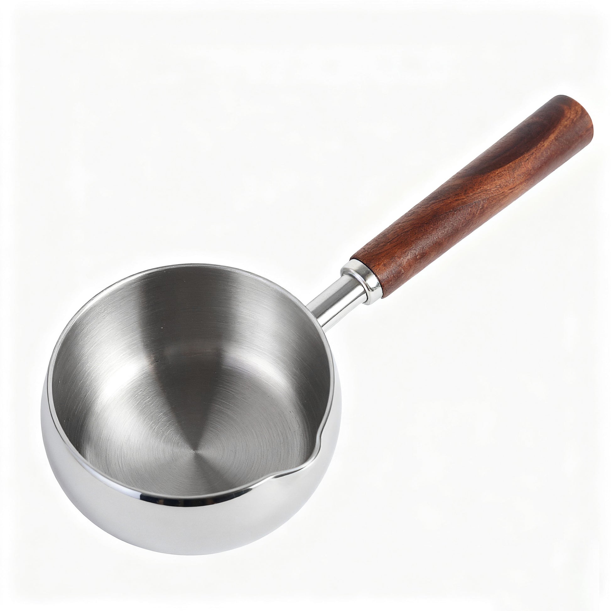 Pouring melted butter or sauces from IMEEA 3-layer stainless steel mini saucepan with spout