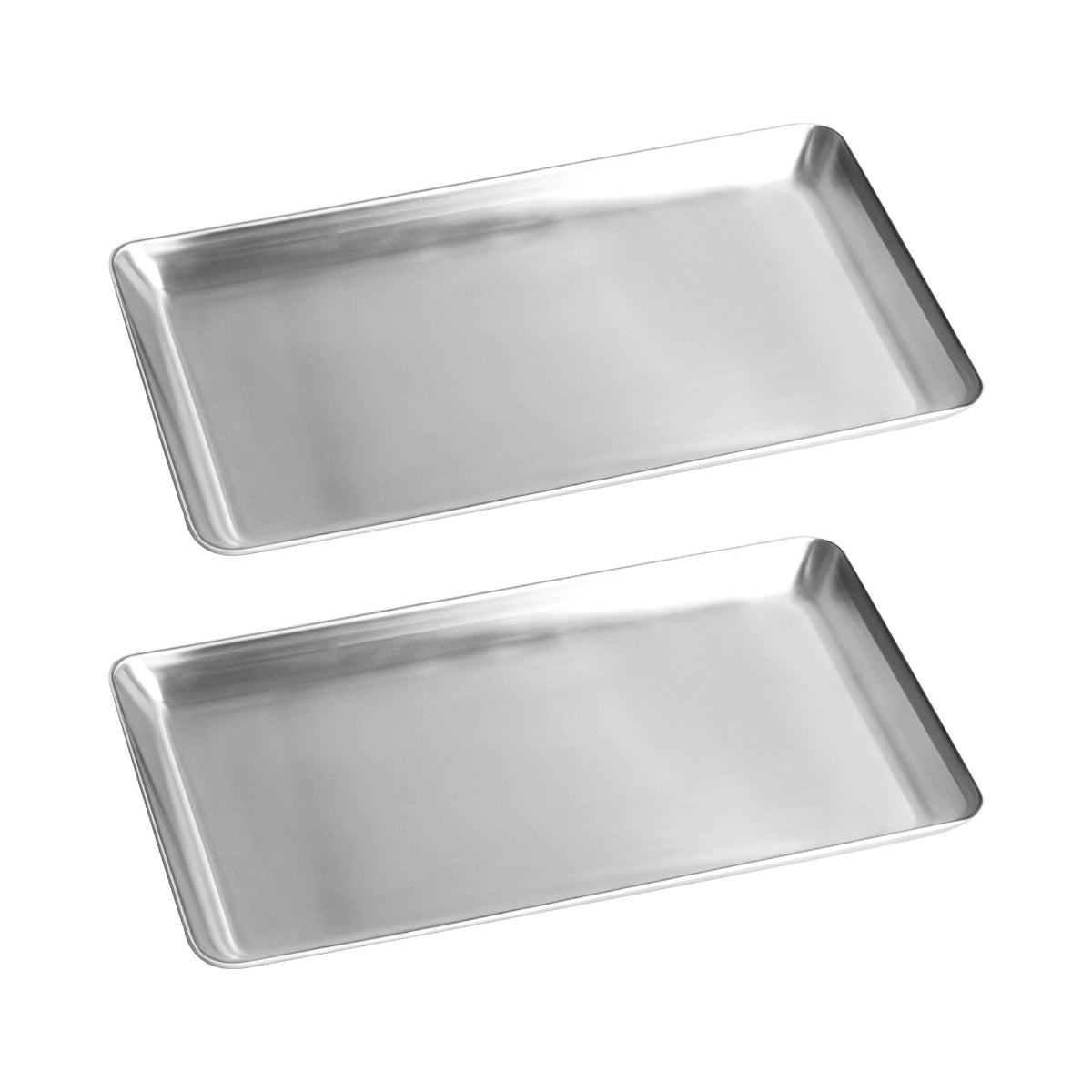 IMEEA Silver Rectangular Tray, 9.8 x 6 Inch SUS304 Stainless Steel Organizer