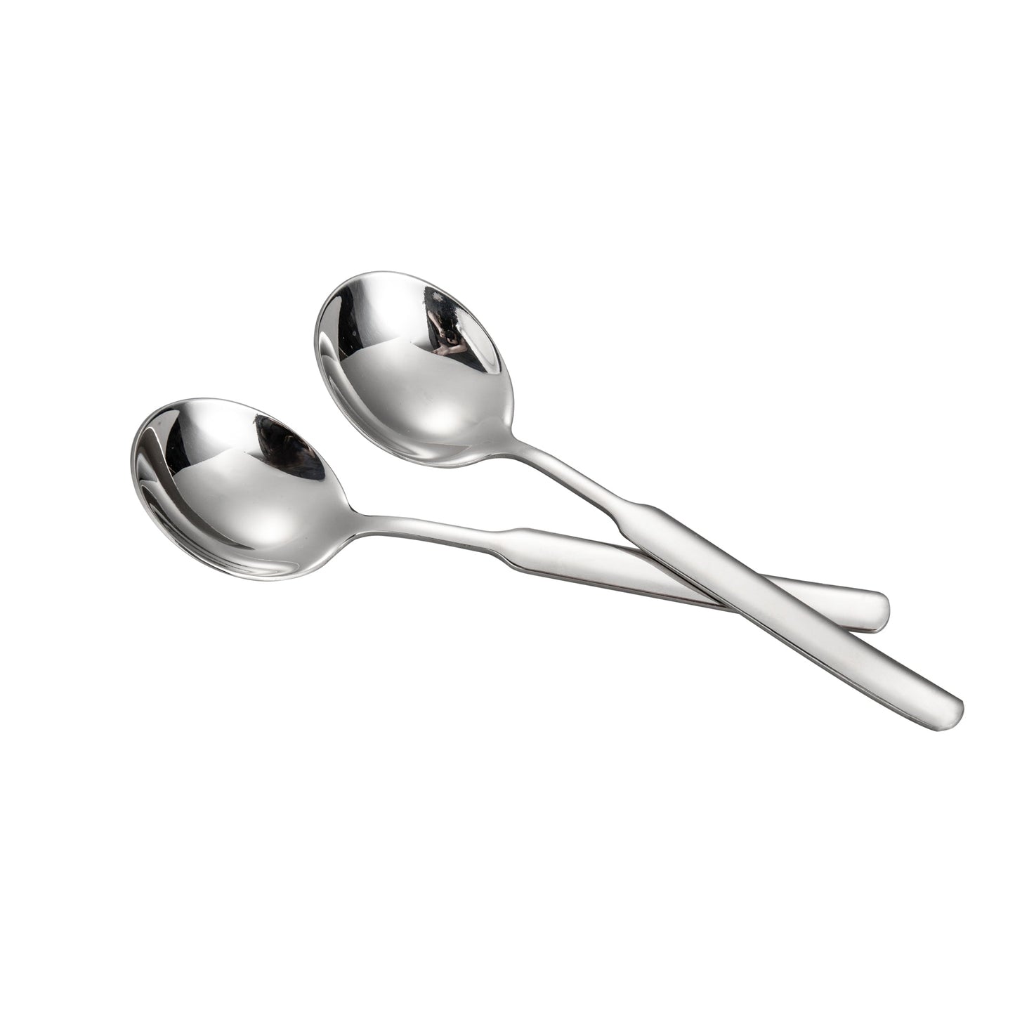 IMEEA Large 316 Stainless Steel Round Bowl Dinner Spoons with Long Handles