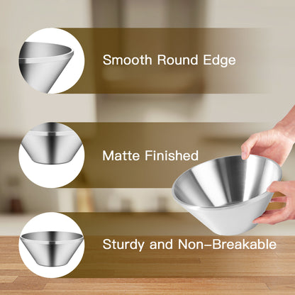 IMEEA SUS304 Stainless Steel Salad Bowl with smooth round edges and matte finish