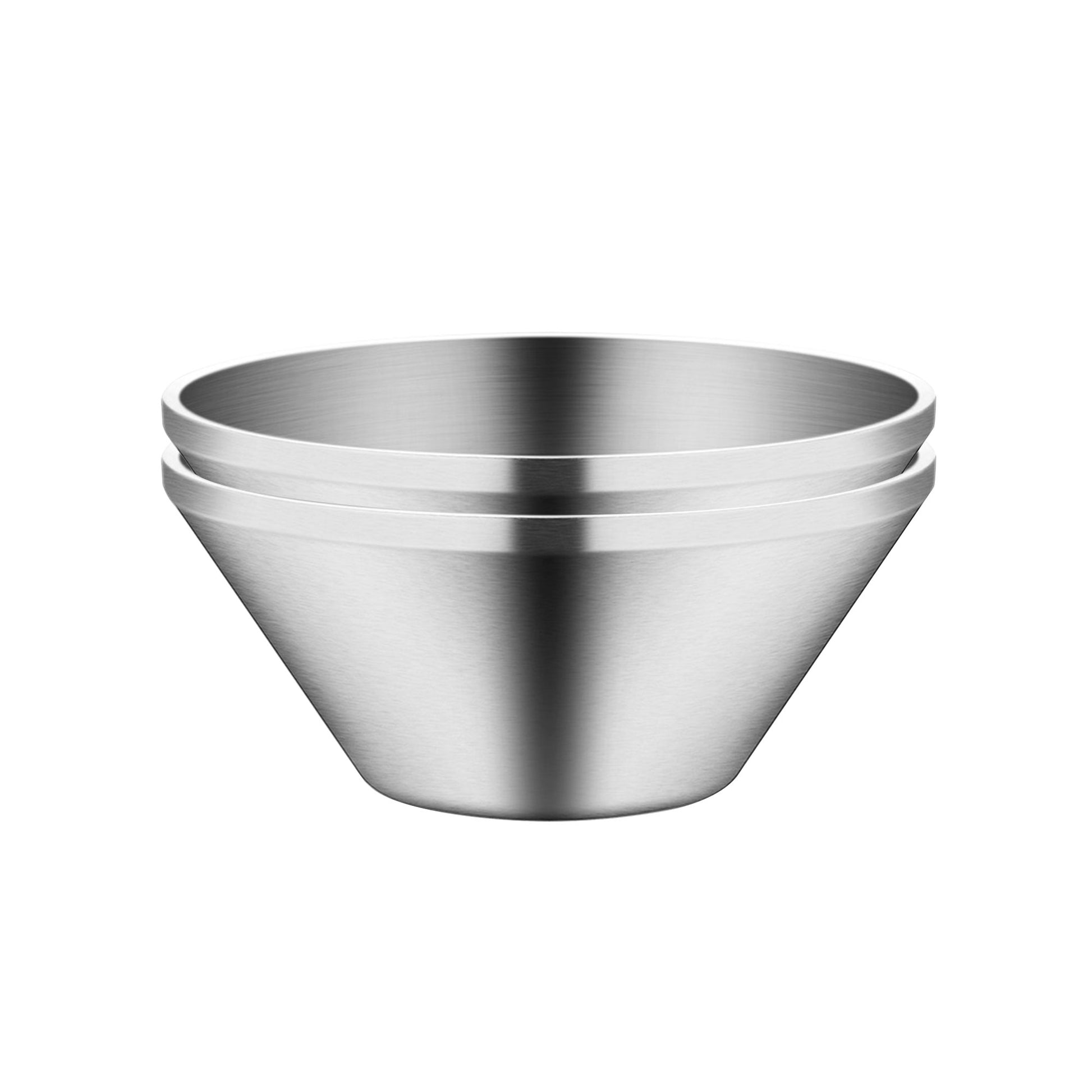 IMEEA Salad Bowls Set of 2 - SUS304 Stainless Steel Serving Mixing Bowl for Soup, Ramen, Mixing, Cooking, Baking, Prepping