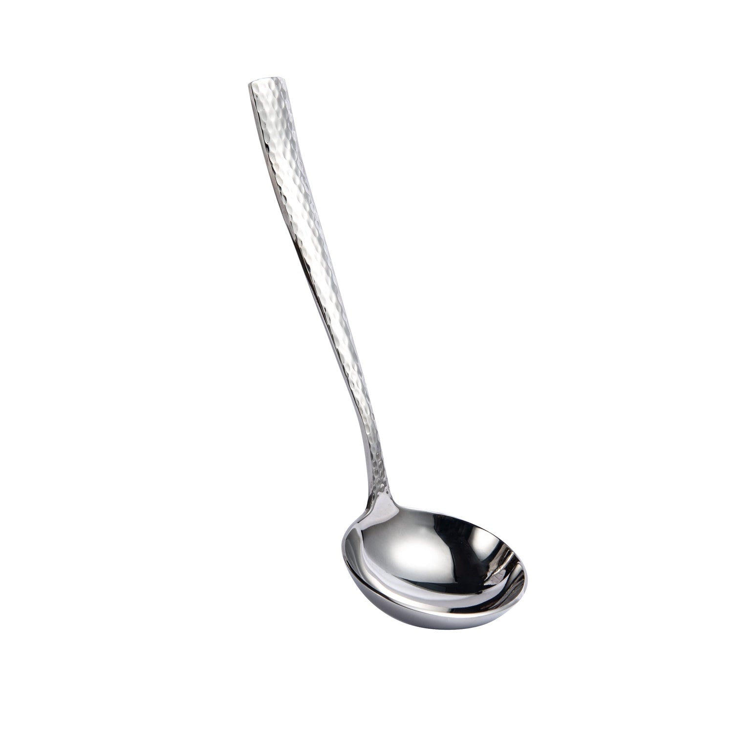 IMEEA hammered stainless steel sauce ladle with a 7.67-inch design and elegant hammered handle