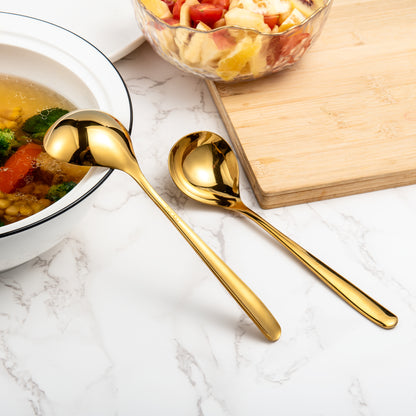 Durable Gold Sauce Ladle featuring a polished finish and elegant appearance for everyday dining