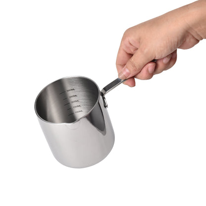 IMEEA 18/10 Stainless Steel Saucepan 10oz with Spout held by hand