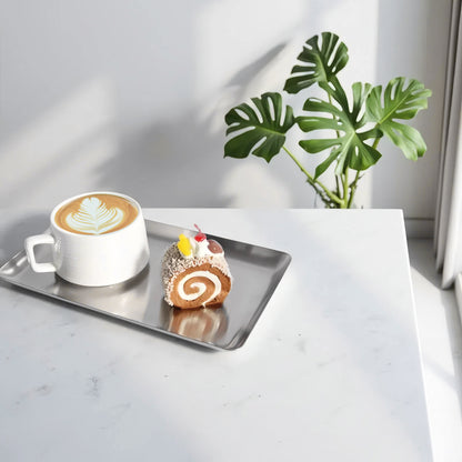 Food-grade stainless steel tray for commercial kitchens and cafés