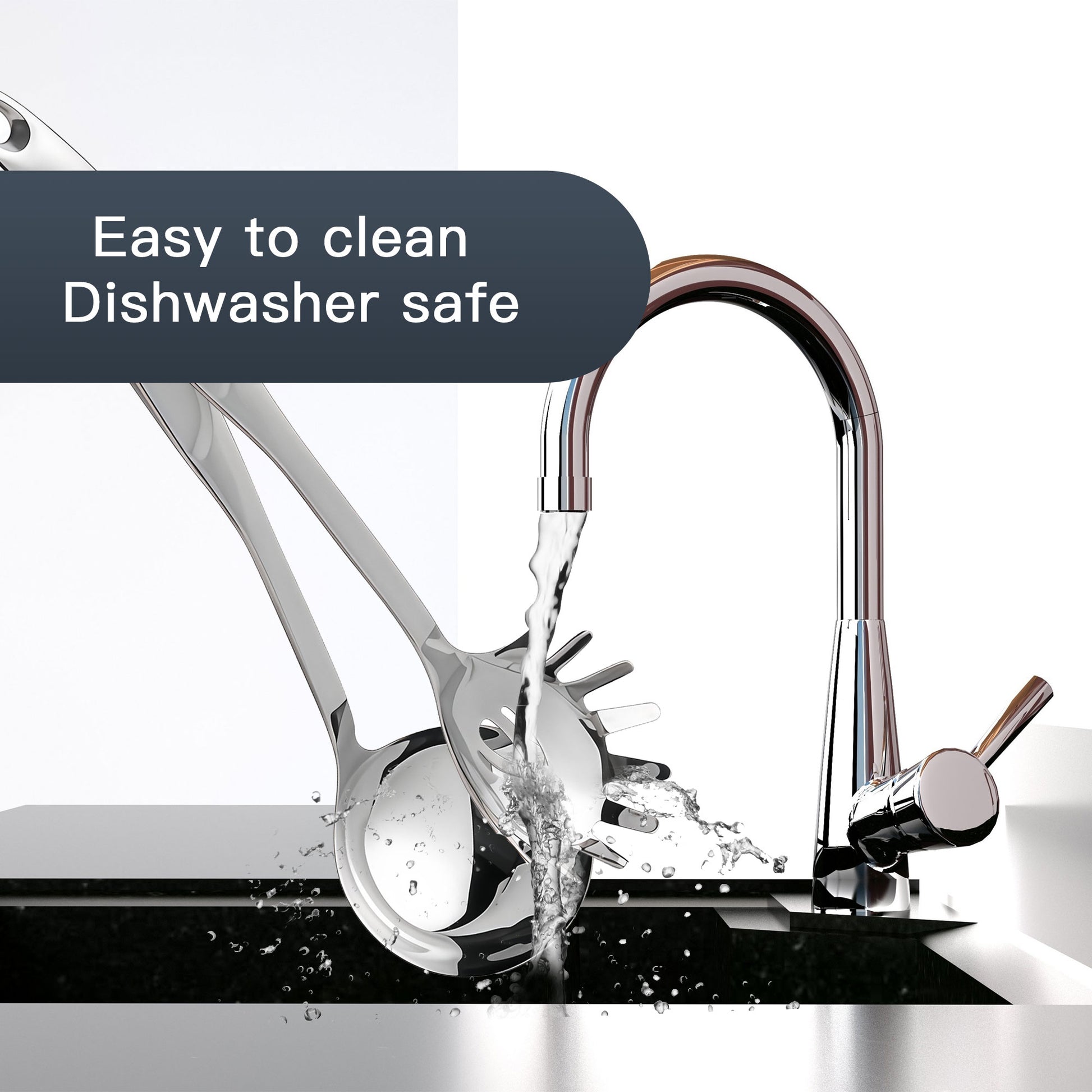 Smooth stainless steel surface for easy cleaning and dishwasher-safe convenience