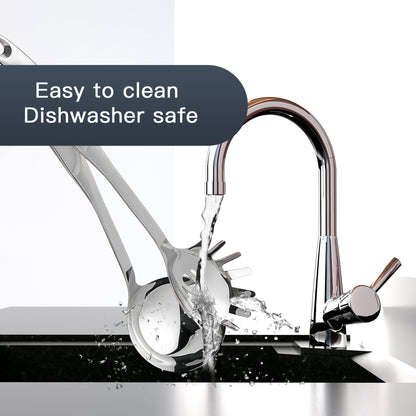 Smooth stainless steel surface for easy cleaning and dishwasher-safe convenience