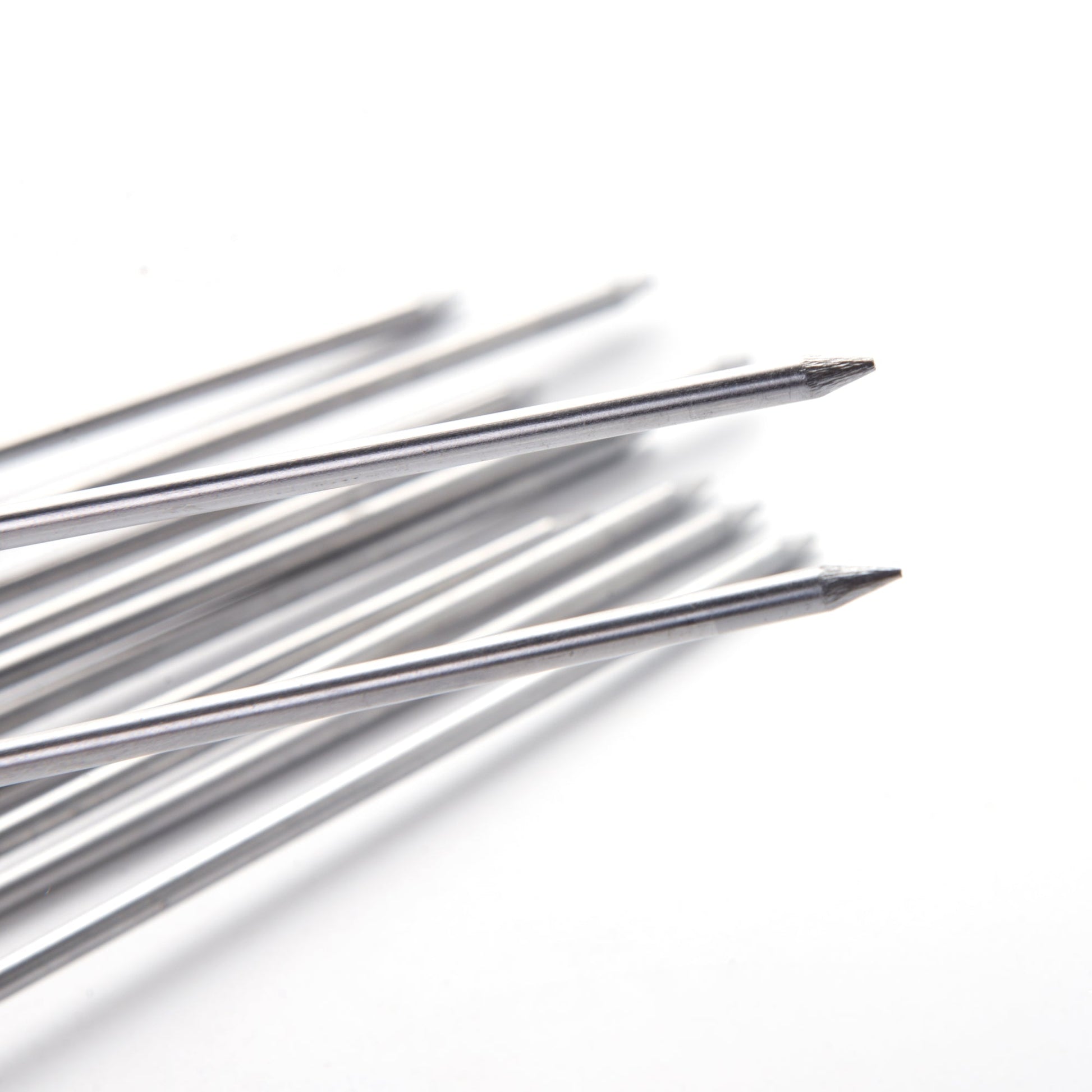 Stainless Steel BBQ Skewers featuring pointed ends for easily securing meat, vegetables, and more