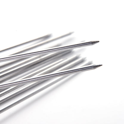 Stainless Steel BBQ Skewers featuring pointed ends for easily securing meat, vegetables, and more