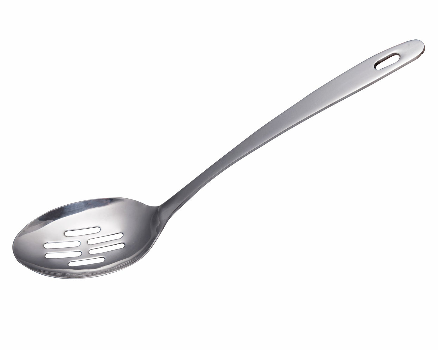 IMEEA stainless steel slotted serving spoon with 12.8-inch handle