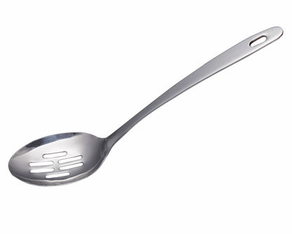IMEEA stainless steel slotted serving spoon with 12.8-inch handle