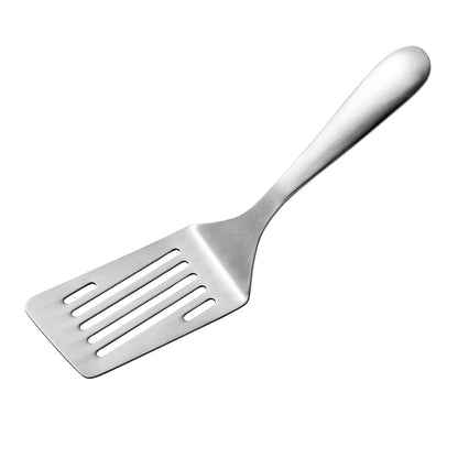 IMEEA SUS304 Stainless Steel Slotted Spatula 9.8 inch with Flat Edge Turner Design